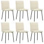 Sillas de comedor 6 unidades de terciopelo crema