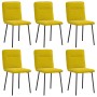 Sillas de comedor 6 unidades terciopelo amarillo