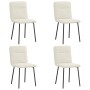 Sillas de comedor 4 unidades terciopelo crema