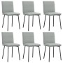 Sillas de comedor giratorias 6 uds terciopelo gris claro