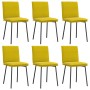 Sillas de comedor 6 unidades terciopelo amarillo
