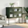 Aparador de acero laminado en frío verde oliva 100,5x39x107 cm