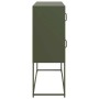 Aparador de acero laminado en frío verde oliva 100,5x39x107 cm