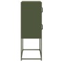 Aparador de acero verde oliva 68x39x107 cm