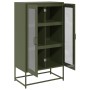 Aparador de acero verde oliva 68x39x123 cm