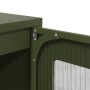 Aparador de acero verde oliva 68x39x123 cm