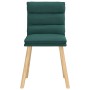Sillas de comedor 6 unidades tela verde oscuro