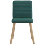 Sillas de comedor 4 unidades tela verde oscuro