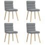 Sillas de comedor 4 unidades tela gris claro