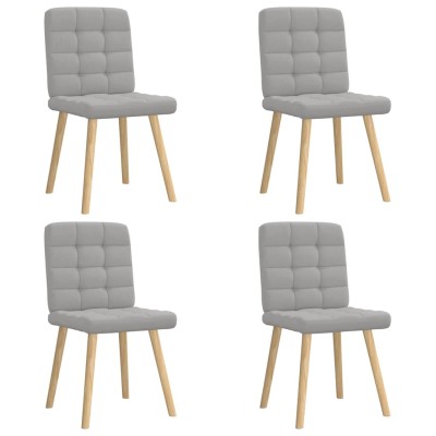 Sillas de comedor 4 uds tela gris nube