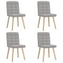 Sillas de comedor 4 uds tela gris nube