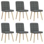 Sillas de comedor 6 unidades tela gris oscuro