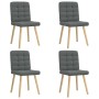 Sillas de comedor giratorias 4 unidades tela gris oscuro