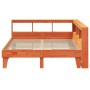 Cama con estantería sin colchón madera maciza marrón 150x200 cm