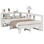 Cama con estantería sin colchón madera maciza blanca 135x190 cm