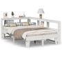 Cama con estantería sin colchón madera maciza blanca 135x190 cm