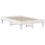 Cama con estantería sin colchón madera maciza blanca 135x190 cm