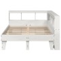 Cama con estantería sin colchón madera maciza blanca 135x190 cm