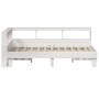 Cama con estantería sin colchón madera maciza blanca 135x190 cm