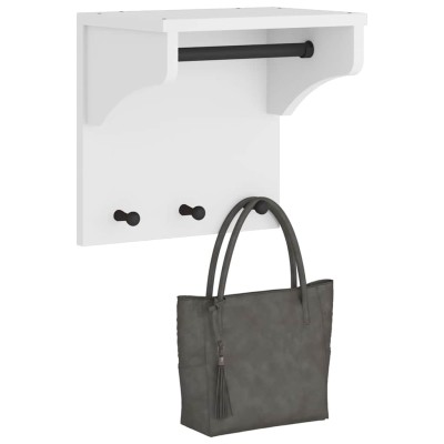 Perchero de pared SANDNES madera maciza pino blanco 43x30x42cm