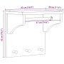 Perchero de pared SANDNES madera maciza pino blanco 43x30x42cm