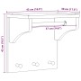 Perchero de pared SANDNES madera maciza pino 43x30x42cm