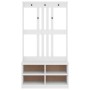 Perchero de entrada SANDENS madera pino blanco 87x40x159,5 cm