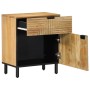 Mesita de noche madera maciza de mango 50x33x60 cm marrón