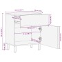 Mesita de noche madera maciza de mango 50x33x60 cm marrón