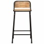 Taburetes de barra 4 uds 46x35,5x80 cm madera maciza de mango