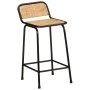Taburetes de barra 4 uds 46x35,5x80 cm madera maciza de mango