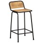 Taburetes de barra 4 uds 46x35,5x80 cm madera maciza de mango