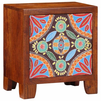 Mesita de noche 40x30x45 cm madera maciza de acacia