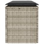 Banco jardín con cojín ratán sintético gris claro 110x40x44cm