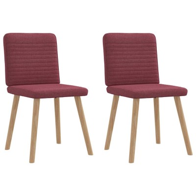 Sillas de comedor 2 unidades tela rojo tinto