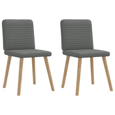 Sillas de comedor 2 unidades tela gris oscuro