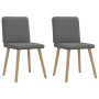 Sillas de comedor 2 unidades tela gris oscuro