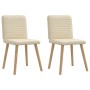 Sillas de comedor 2 unidades tela color crema