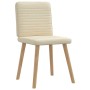 Sillas de comedor 2 unidades tela color crema