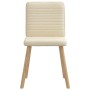 Sillas de comedor 2 unidades tela color crema