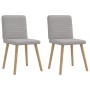 Sillas de comedor 2 uds tela gris nube