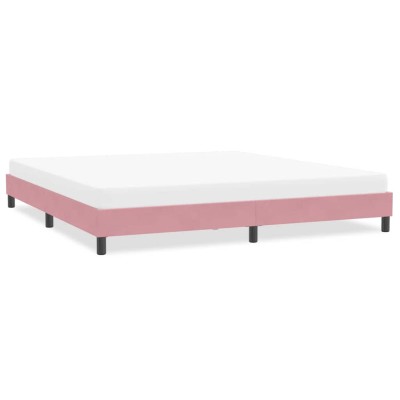 Estructura de cama sin colchón terciopelo rosa 200x210 cm