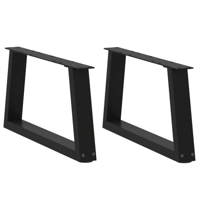 Patas para mesa de comedor forma V 2 uds negro 50x(30-31,3) cm