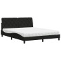 Cama con colchón de tela negro 160x200 cm