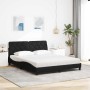 Cama con colchón de tela negro 160x200 cm