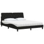 Cama con colchón de tela negro 160x200 cm