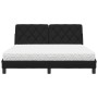 Cama con colchón de tela negro 160x200 cm