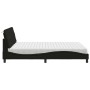 Cama con colchón de tela negro 160x200 cm