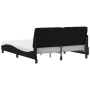 Cama con colchón de tela negro 160x200 cm