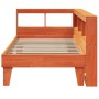 Sofá con estantería sin colchón madera maciza marrón 90x200 cm